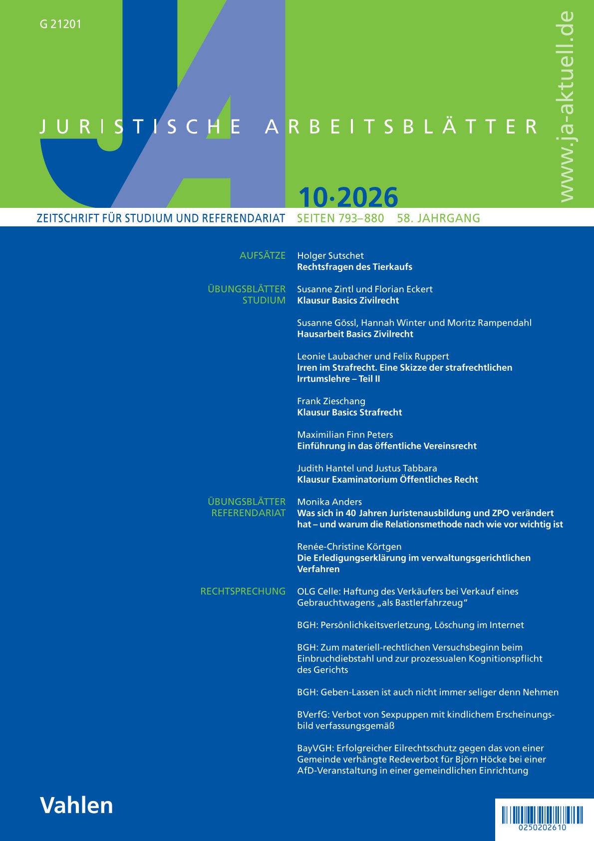 JA 10/2026 Cover