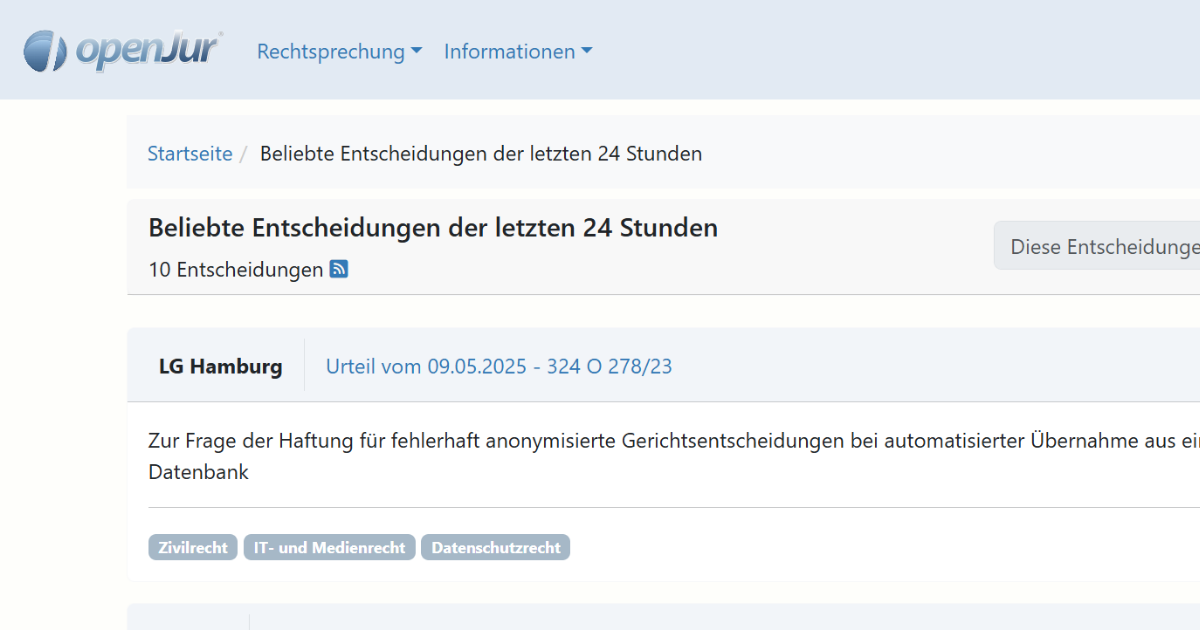 Impression Topmeldung