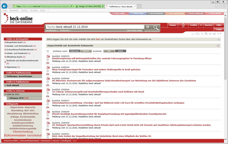 Screenshot_beck-online_Trefferliste_Datum Screenshot beck-online-Trefferliste Datum